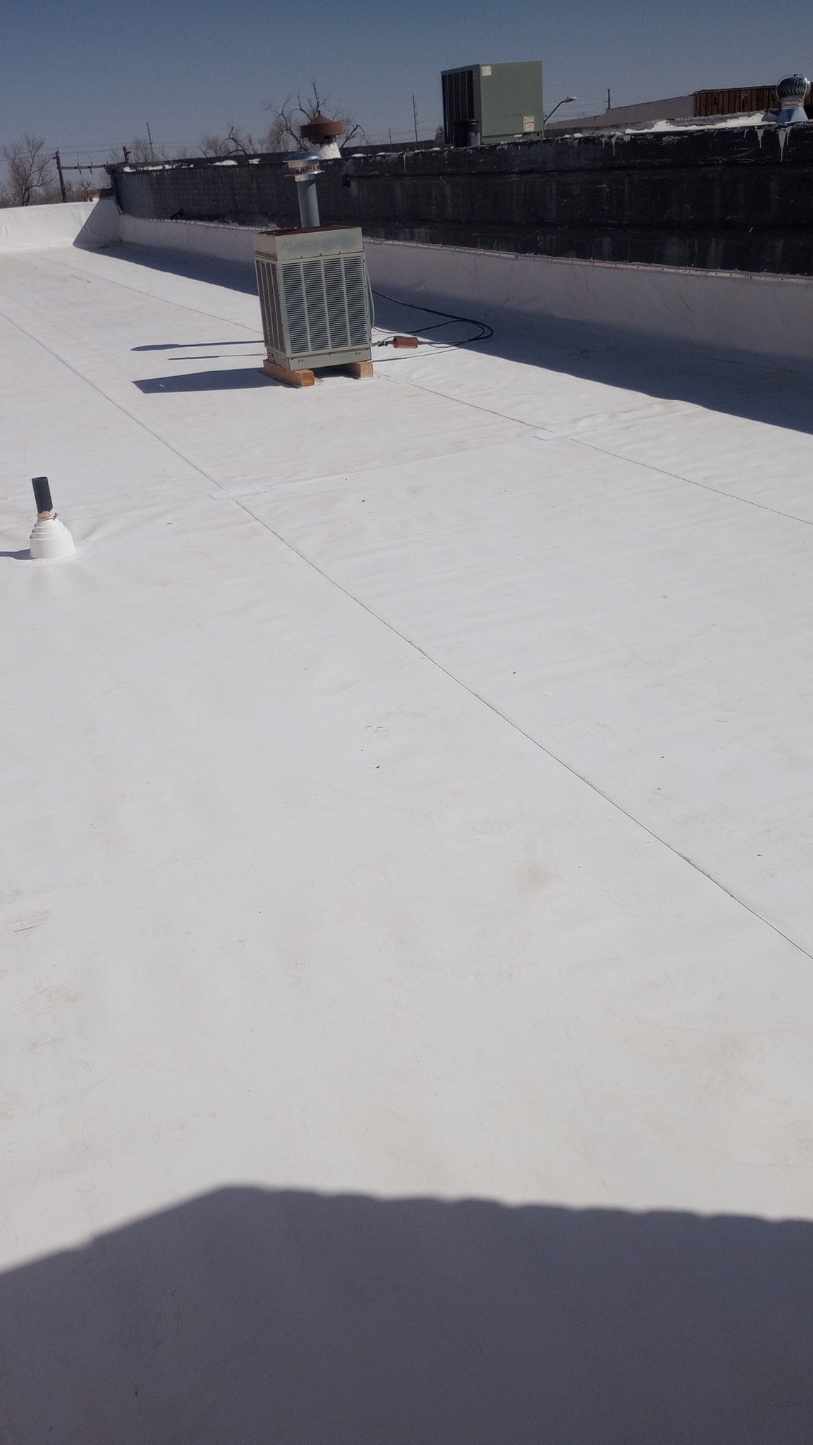 5 Star Commercial Roofing company truck in Amarillo TX - Professional roofing equipment and materials ready for service